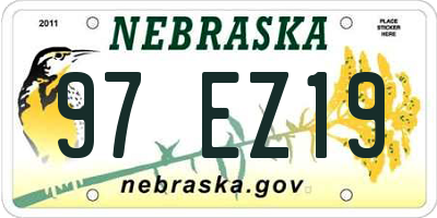 NE license plate 97EZ19