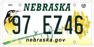 NE license plate 97EZ46