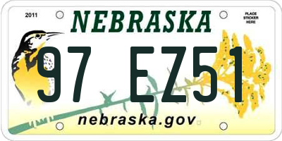 NE license plate 97EZ51