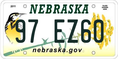 NE license plate 97EZ60
