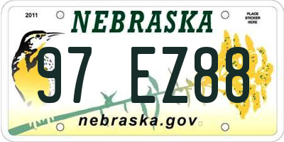 NE license plate 97EZ88
