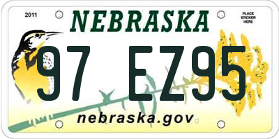 NE license plate 97EZ95