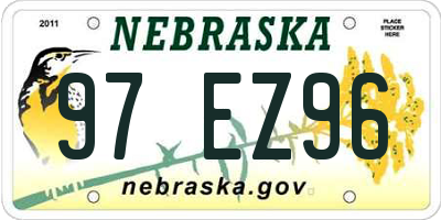 NE license plate 97EZ96