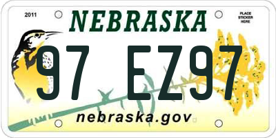 NE license plate 97EZ97