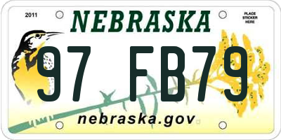 NE license plate 97FB79