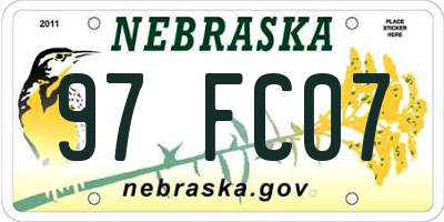 NE license plate 97FC07
