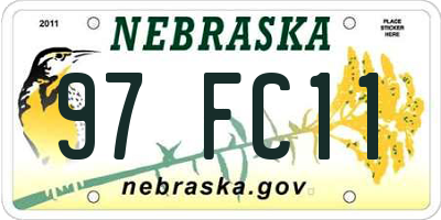 NE license plate 97FC11