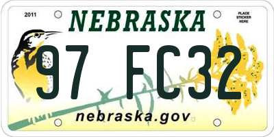 NE license plate 97FC32