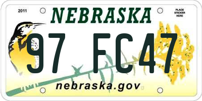 NE license plate 97FC47