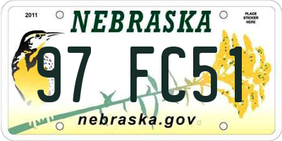 NE license plate 97FC51