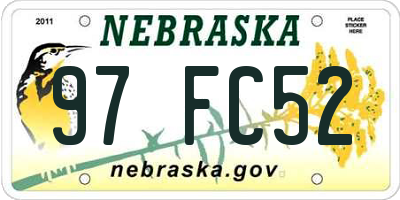 NE license plate 97FC52