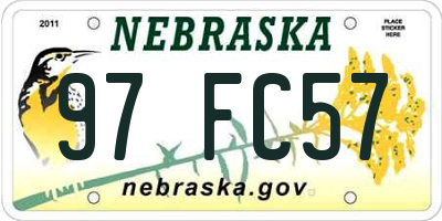 NE license plate 97FC57