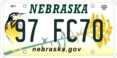 NE license plate 97FC70