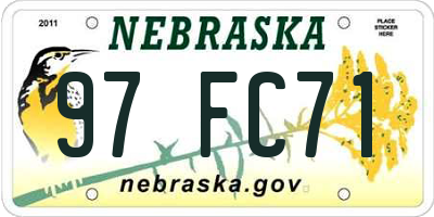 NE license plate 97FC71