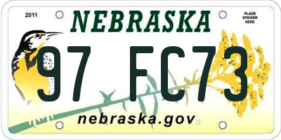 NE license plate 97FC73