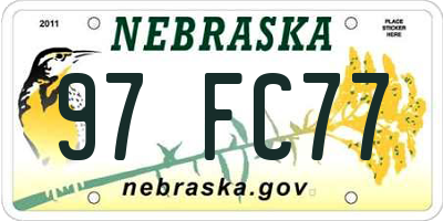 NE license plate 97FC77