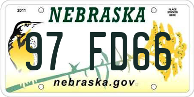 NE license plate 97FD66