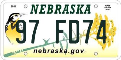 NE license plate 97FD74