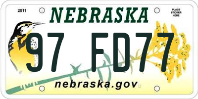 NE license plate 97FD77