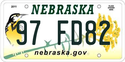 NE license plate 97FD82