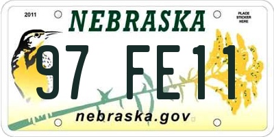 NE license plate 97FE11