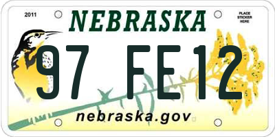 NE license plate 97FE12