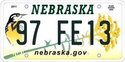 NE license plate 97FE13