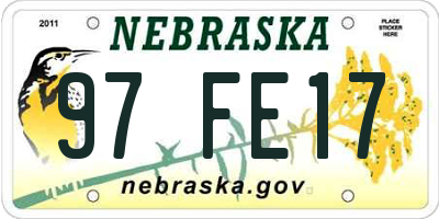NE license plate 97FE17