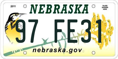 NE license plate 97FE31
