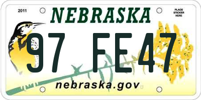 NE license plate 97FE47