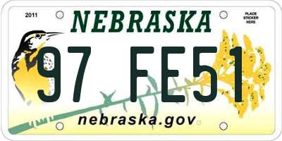 NE license plate 97FE51