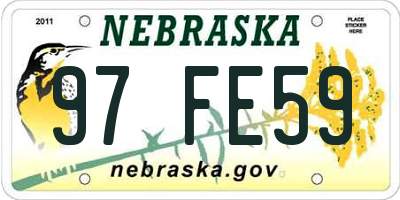 NE license plate 97FE59