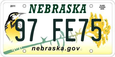 NE license plate 97FE75