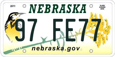 NE license plate 97FE77