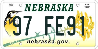 NE license plate 97FE91