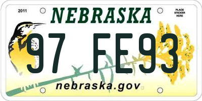 NE license plate 97FE93