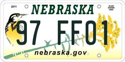 NE license plate 97FF01