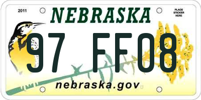 NE license plate 97FF08