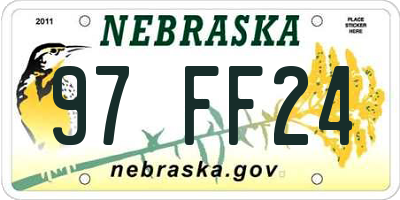 NE license plate 97FF24
