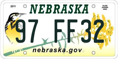 NE license plate 97FF32
