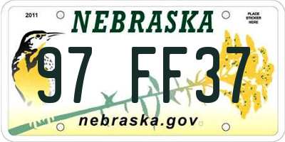 NE license plate 97FF37