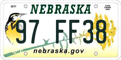 NE license plate 97FF38