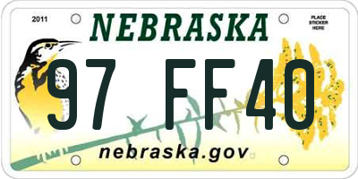 NE license plate 97FF40