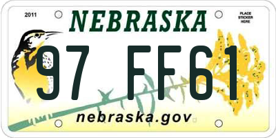 NE license plate 97FF61