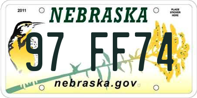 NE license plate 97FF74