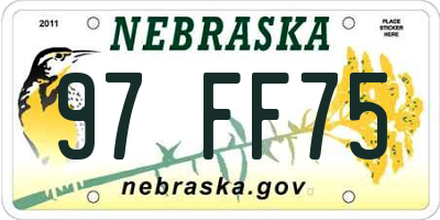 NE license plate 97FF75