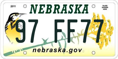NE license plate 97FF77