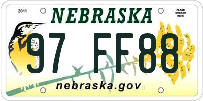 NE license plate 97FF88