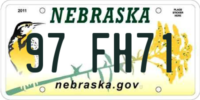 NE license plate 97FH71