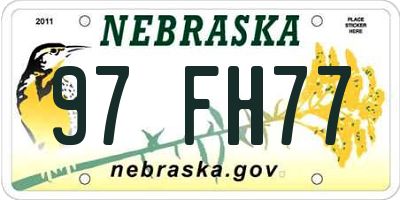 NE license plate 97FH77